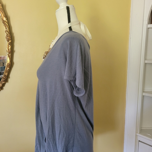 Mossimo Target blue cross tummy concealer short sleeve top womens medium - Picture 2 of 5